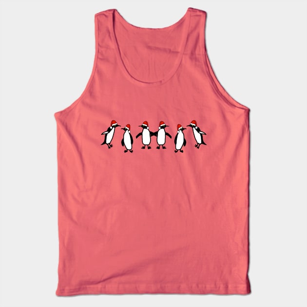 Penguin Christmas Party Tank Top by ellenhenryart